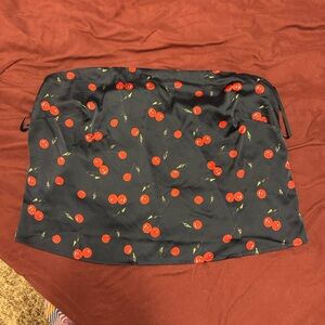 Hutch Navy Tube Top with Cherry Pattern